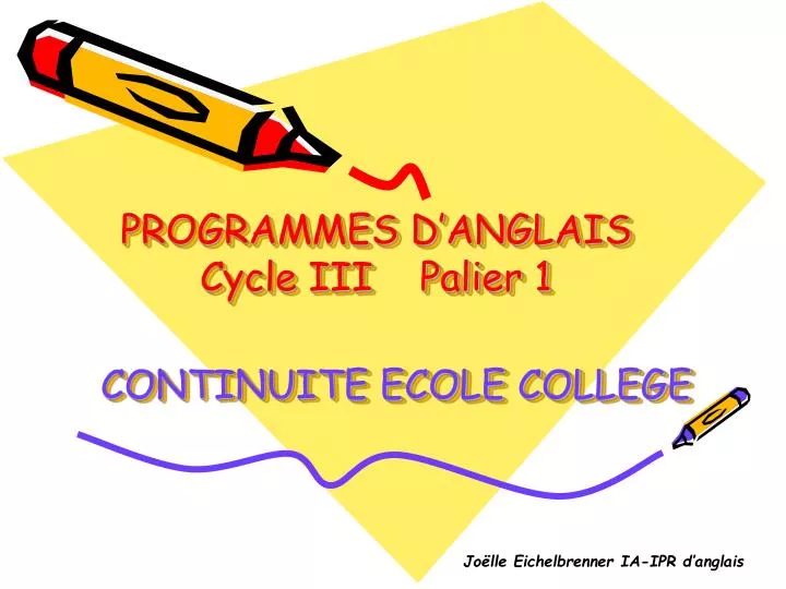 programmes d anglais cycle iii palier 1