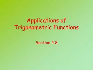 applications of trigonometric functions
