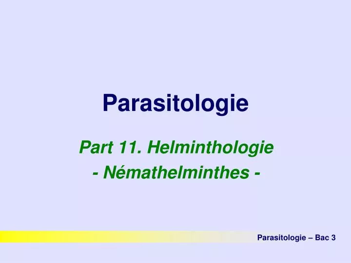 parasitologie