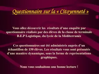 questionnaire sur la citoyennet