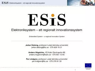 Elektroniksystem – ett regionalt innovationssystem