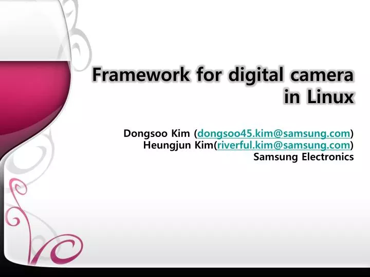 framework for digital camera in linux