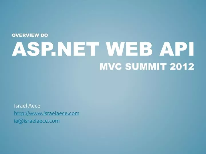 overview do asp net web api