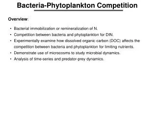 Bacteria-Phytoplankton Competition