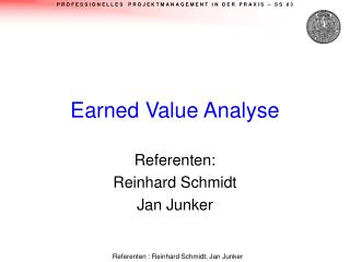 earned value analyse