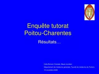 enqu te tutorat poitou charentes