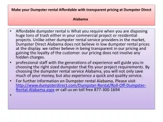 make your dumpster rental affordable with transparent pricin