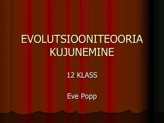 evolutsiooniteooria kujunemine