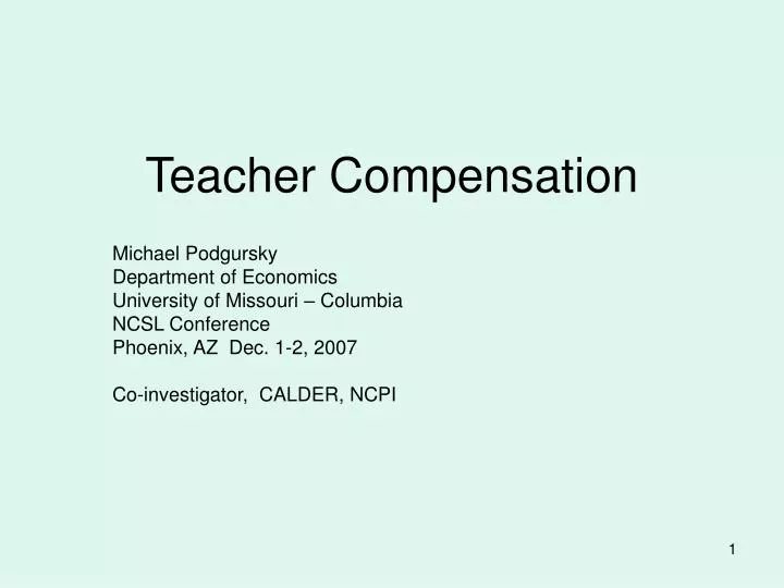 teacher compensation