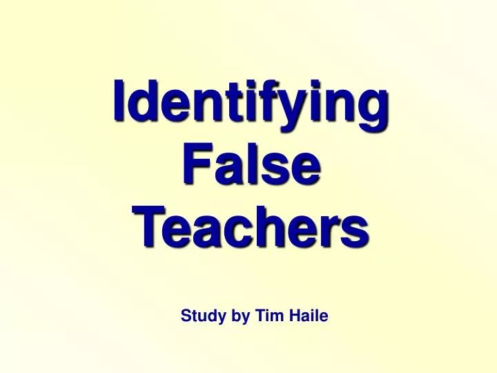 identifying false teachers
