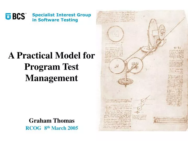 a practical model for program test management