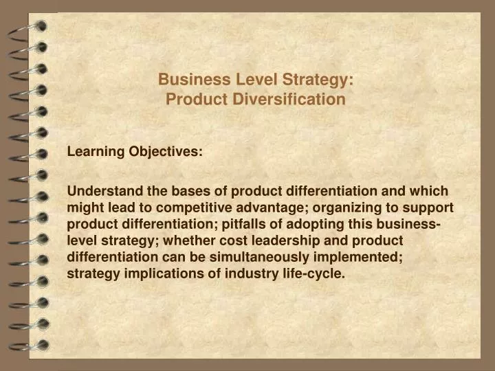 business level strategy product diversification