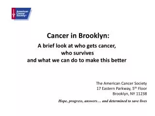 Cancer in Brooklyn: