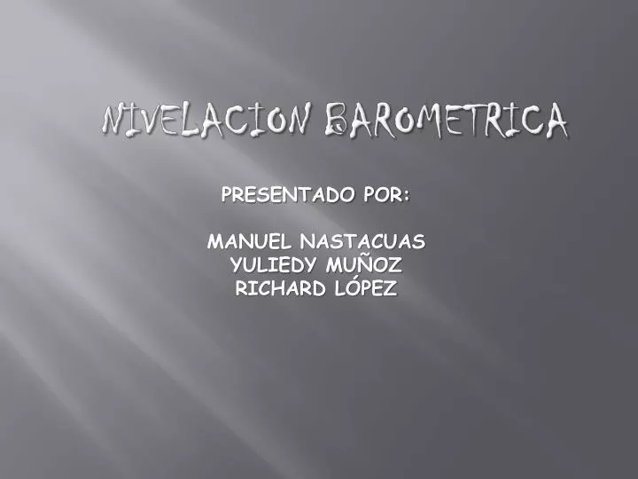 nivelacion barometrica