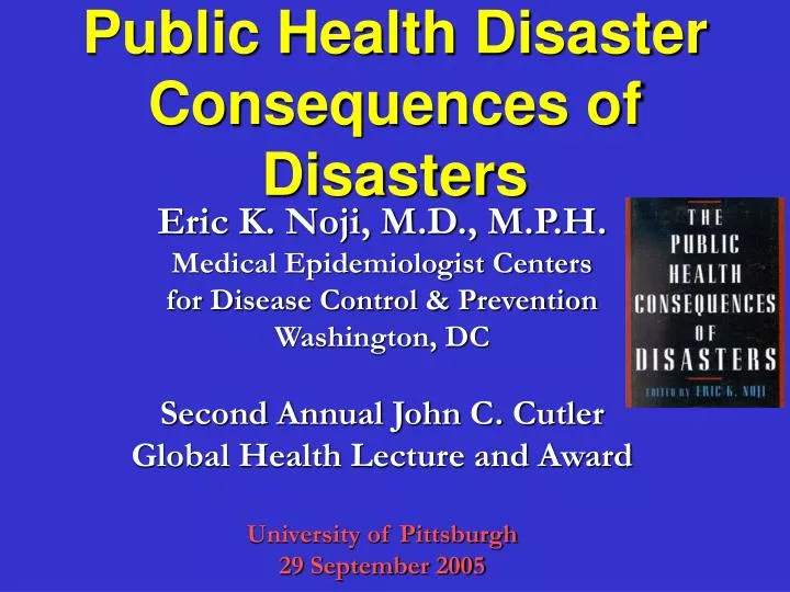 public health disaster consequences of disasters