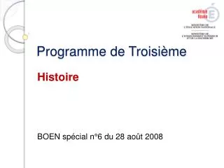 programme de troisi me