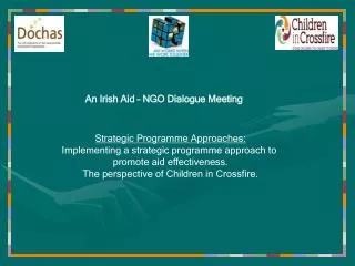 Strategic Programme Approaches: Implementing a strategic programme approach to promote aid effectiveness. The perspecti