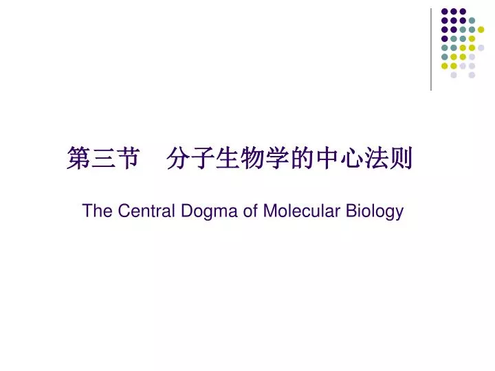 the central dogma of molecular biology