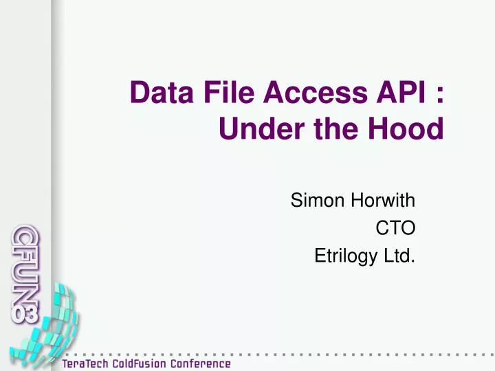 data file access api under the hood
