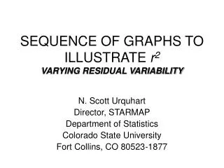 SEQUENCE OF GRAPHS TO ILLUSTRATE r 2 VARYING RESIDUAL VARIABILITY