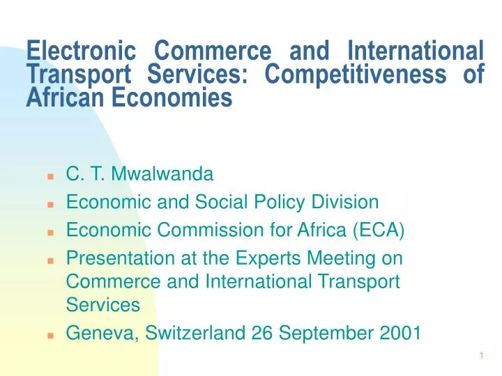 electronic commerce and international transport services competitiveness of african economies