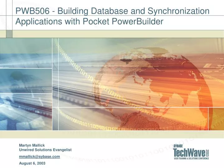 pwb506 building database and synchronization applications with pocket powerbuilder