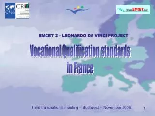 Vocational Qualification standards in France