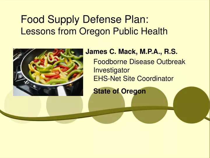 food supply defense plan lessons from oregon public health