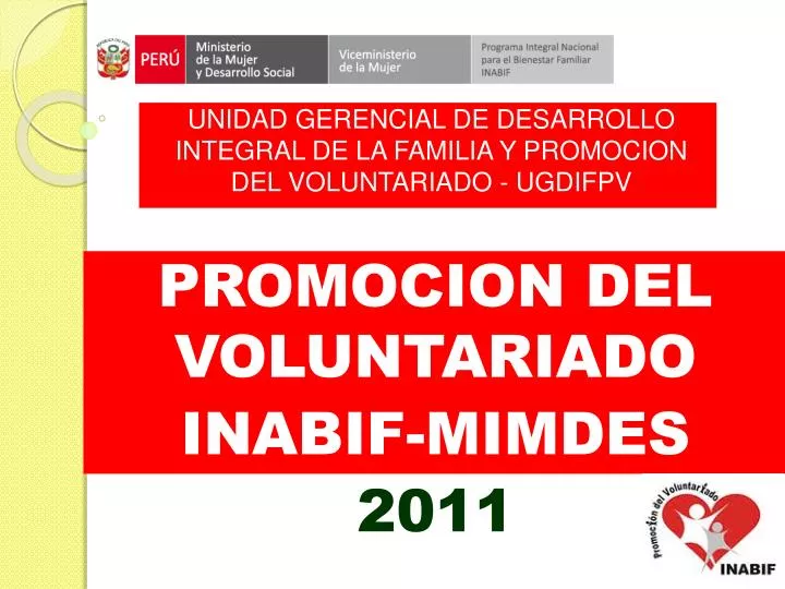 promocion del voluntariado inabif mimdes 2011