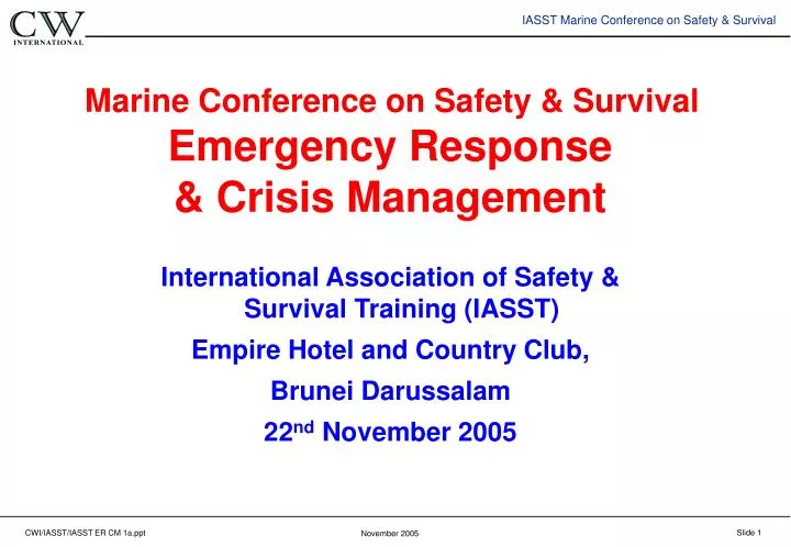 marine conference on safety survival emergency response crisis management