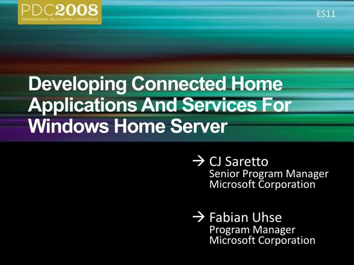 developing connected home applications and services for windows home server