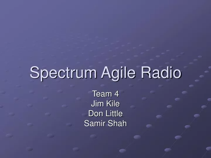 spectrum agile radio