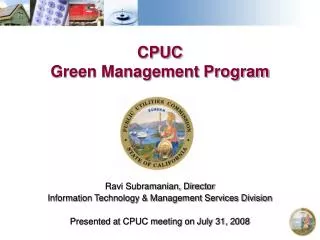 CPUC Green Management Program