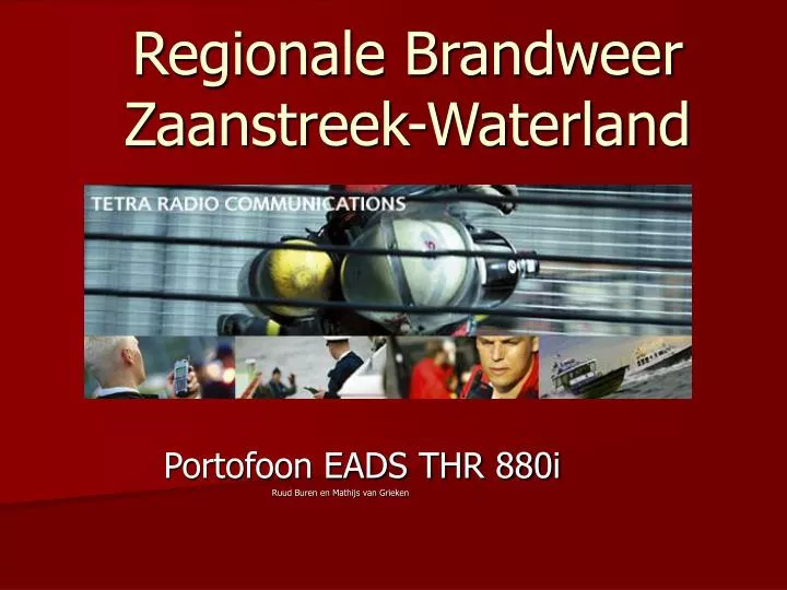 regionale brandweer zaanstreek waterland