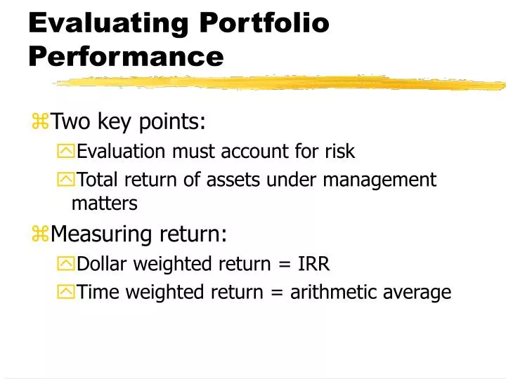 evaluating portfolio performance