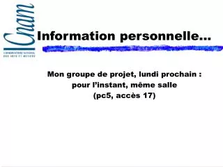 information personnelle