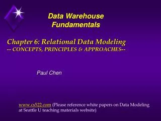 Chapter 6: Relational Data Modeling -- CONCEPTS, PRINCIPLES &amp; APPROACHES--