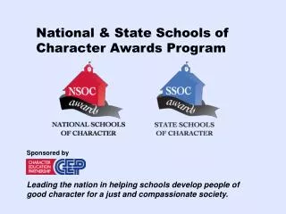 National &amp; State Schools of Character Awards Program