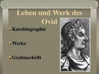 leben und werk des ovid