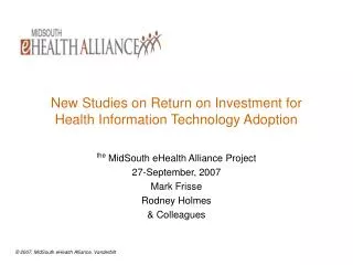 New Studies on Return on Investment for Health Information Technology Adoption