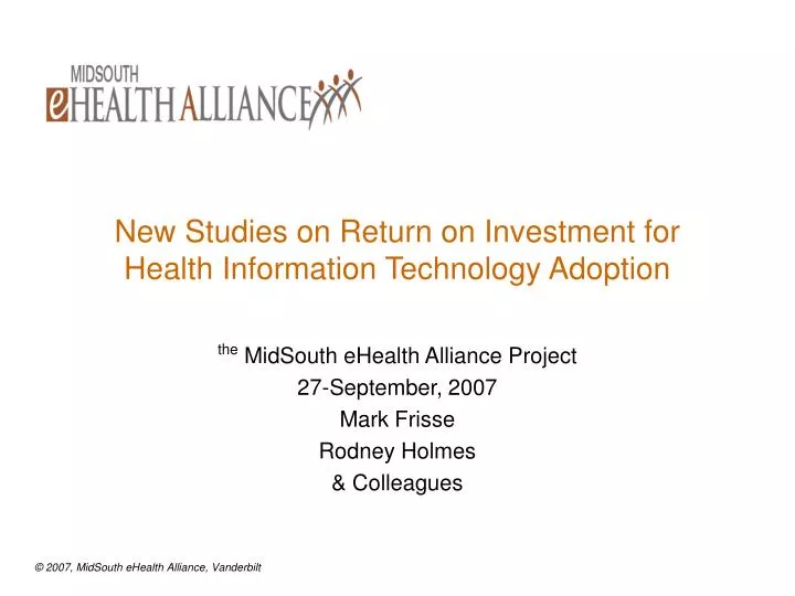 new studies on return on investment for health information technology adoption
