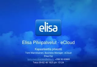 Elisa Pilvipalvelut - eCloud