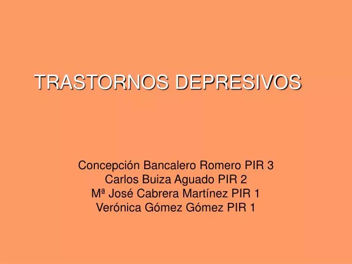 trastornos depresivos