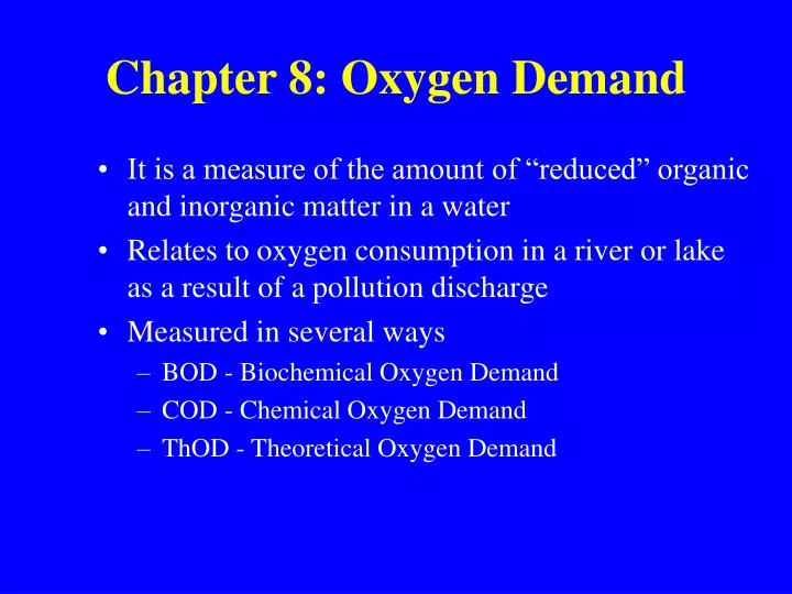 chapter 8 oxygen demand