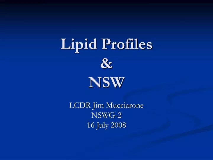 lipid profiles nsw