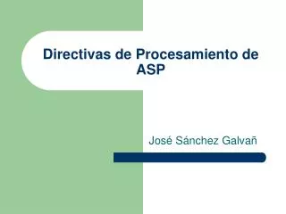 directivas de procesamiento de asp