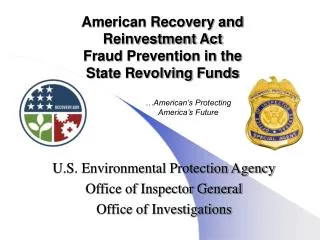 American Recovery and Reinvestment Act Fraud Prevention in the State Revolving Funds