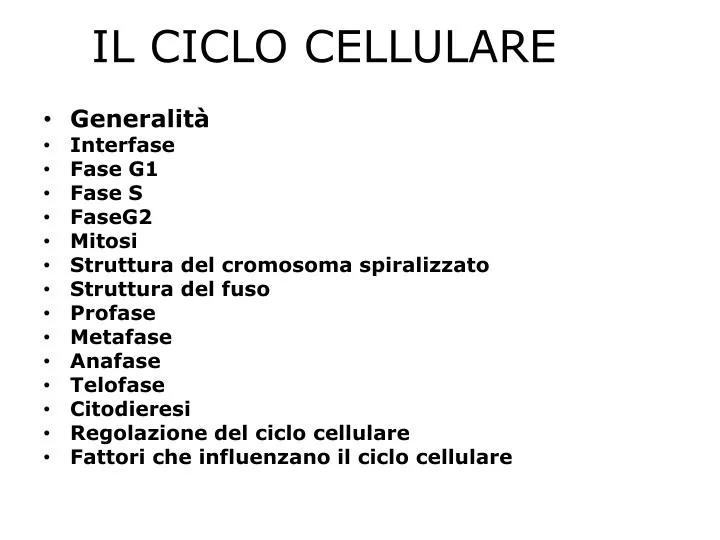 il ciclo cellulare
