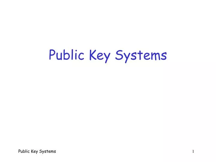 public key systems