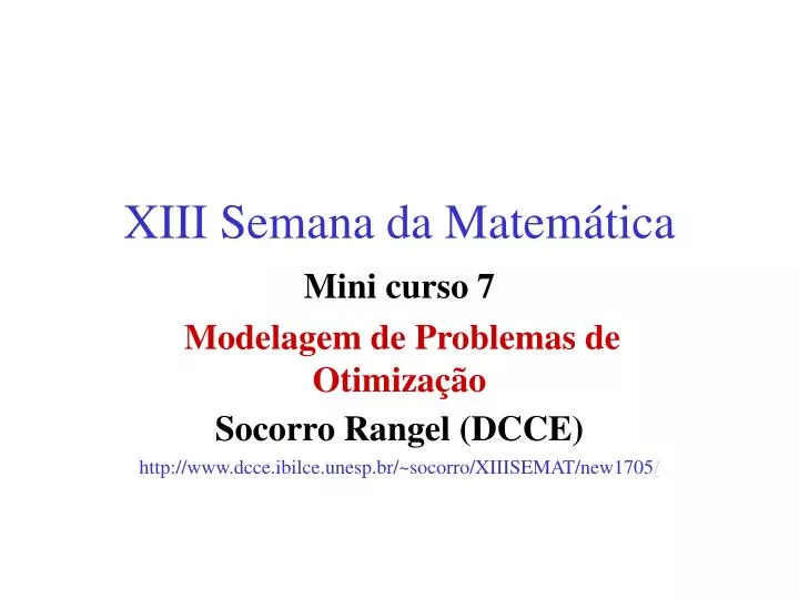 xiii semana da matem tica